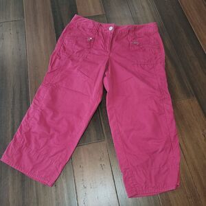 Ann Taylor Vintage Wash Red Khaki Capri Pants Size 6